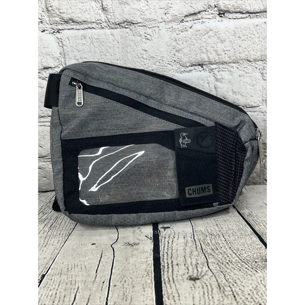 Chums Bear Necessities Sport Waist Pack Crossbody Grey/Black Phone Case Holder